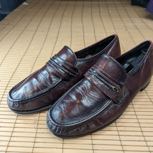 Florsheim Men\'s Loafer  Size 12 EEE Como Black Cherry/ Burgundy Dress Shoes